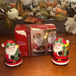 Home Accents Wishes & Wonder Santa Salt and Pepper Set - Red and Green Vintage